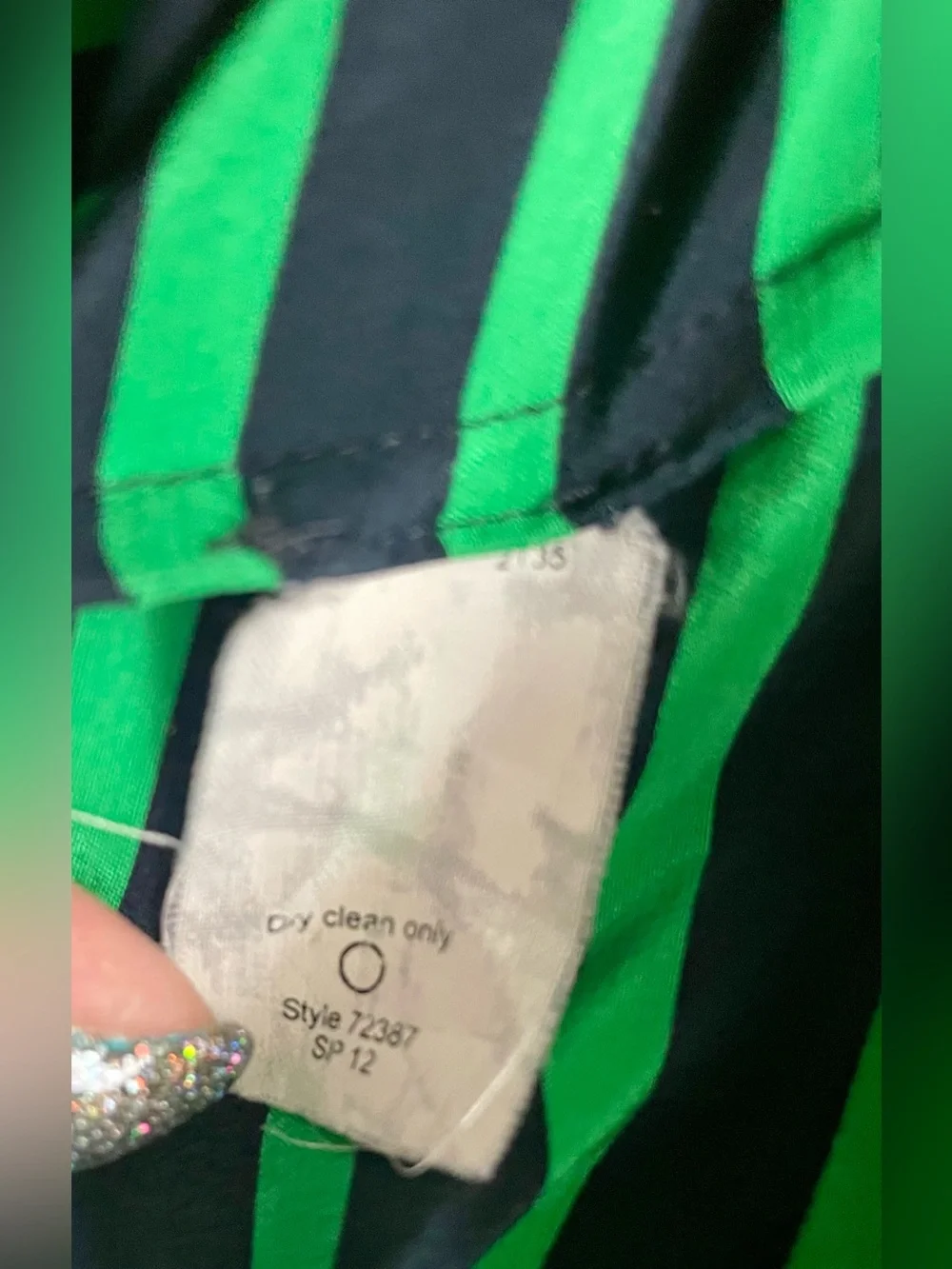 🔱 J. Crew 100% Silk Navy and Green Striped Button-Down Blouse 🔱